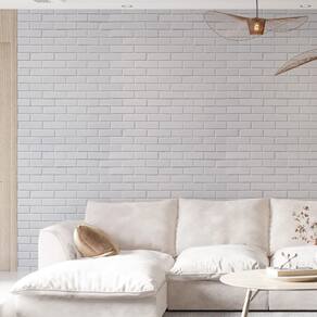 Kit 2 Rolos Papel De Parede Adesivo Tijolo Branco 3,0M