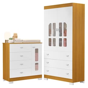 Jogo de Quarto Infantil New Katatau Guarda Roupa e Cômoda - Reller Móveis