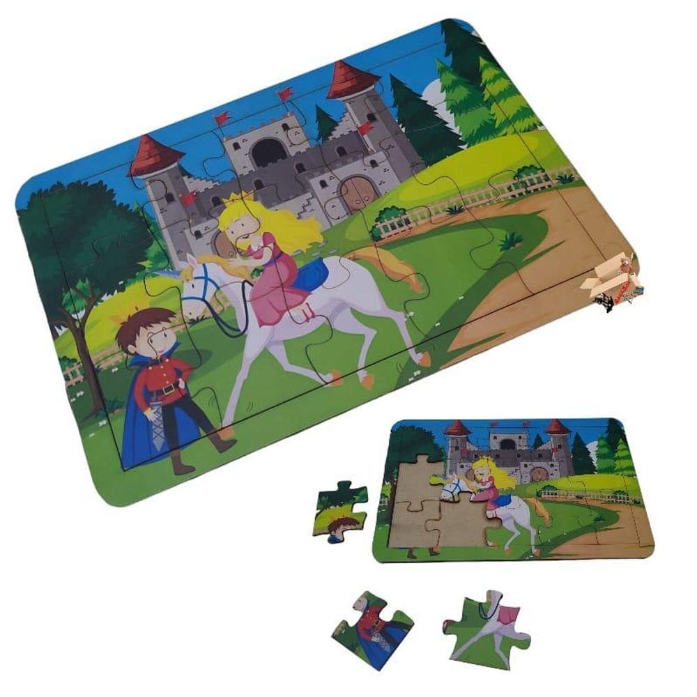 Brinquedo Pedagógico Madeira Quebra Cabeça Infantil Desenhos