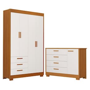 Jogo de Quarto Infantil Zaki Guarda Roupa e Cômoda - Reller Móveis