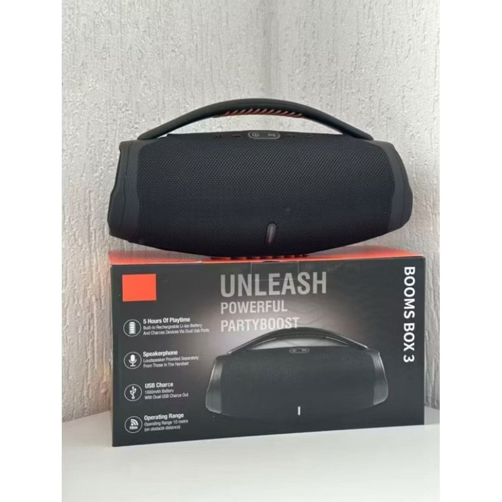 Caixa de Som Boom Box 3 Bluetooth – 40W de Potência | Portátil e Potente