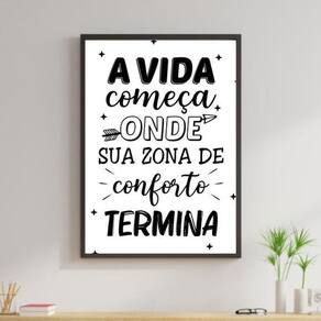 Quadro Zona De Conforto Termina 45X34Cm Vidro Moldura Preta