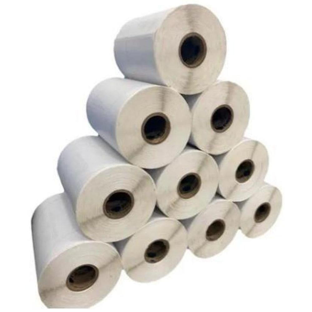 Kit Com 10 Rolos Etiqueta Couche 100Mm X 100Mm