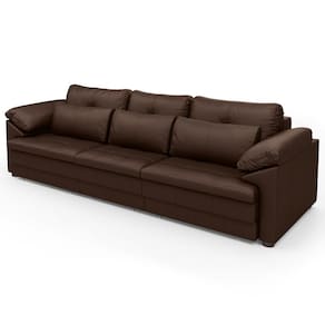 Sofá Retrátil 3 Lugares Para Sala 297cm Dijon Couro Caramelo S07 - Mpozenato