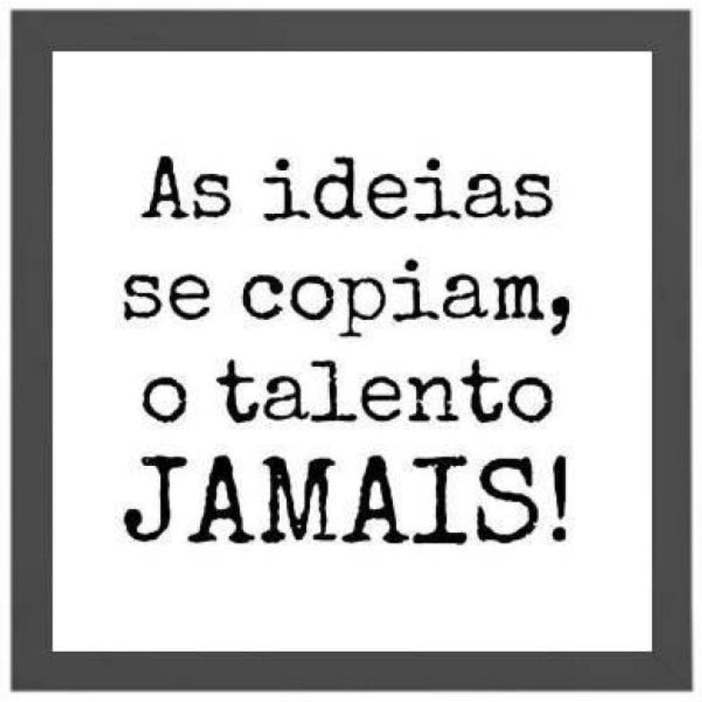 Quadro Quadrado Frase Talento 20X20Cm