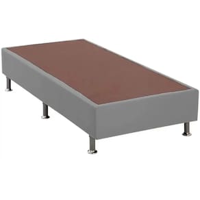 Base Solteiro Cama Box Courino 25x88x188 Cor Cinza