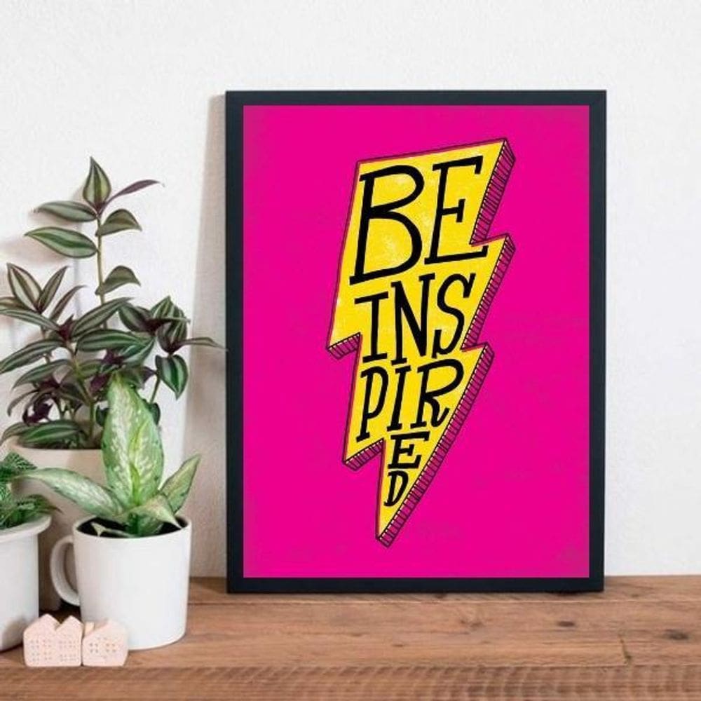 Quadro Decorativo Raio Be Inspired 45X34Cm - Madeira Preta