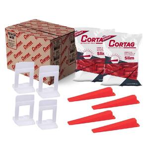 1000 Espaçadores Nivelador 1Mm Slim + 200 Cunhas Slim Cortag