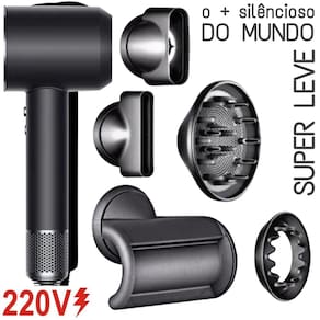 Secador De Cabelo Supersonico Levíssimo Profiss. 220V Preto