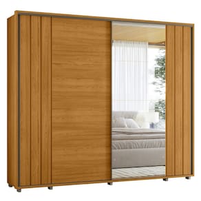 Guarda Roupa Casal 278cm 2 Portas 4 Espelhos Mya Cinamomo Z10 - Mpozenato