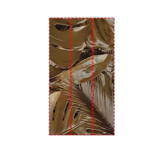 Papel De Parede Painel 3D Folhas Floresta Dourada 1,5M