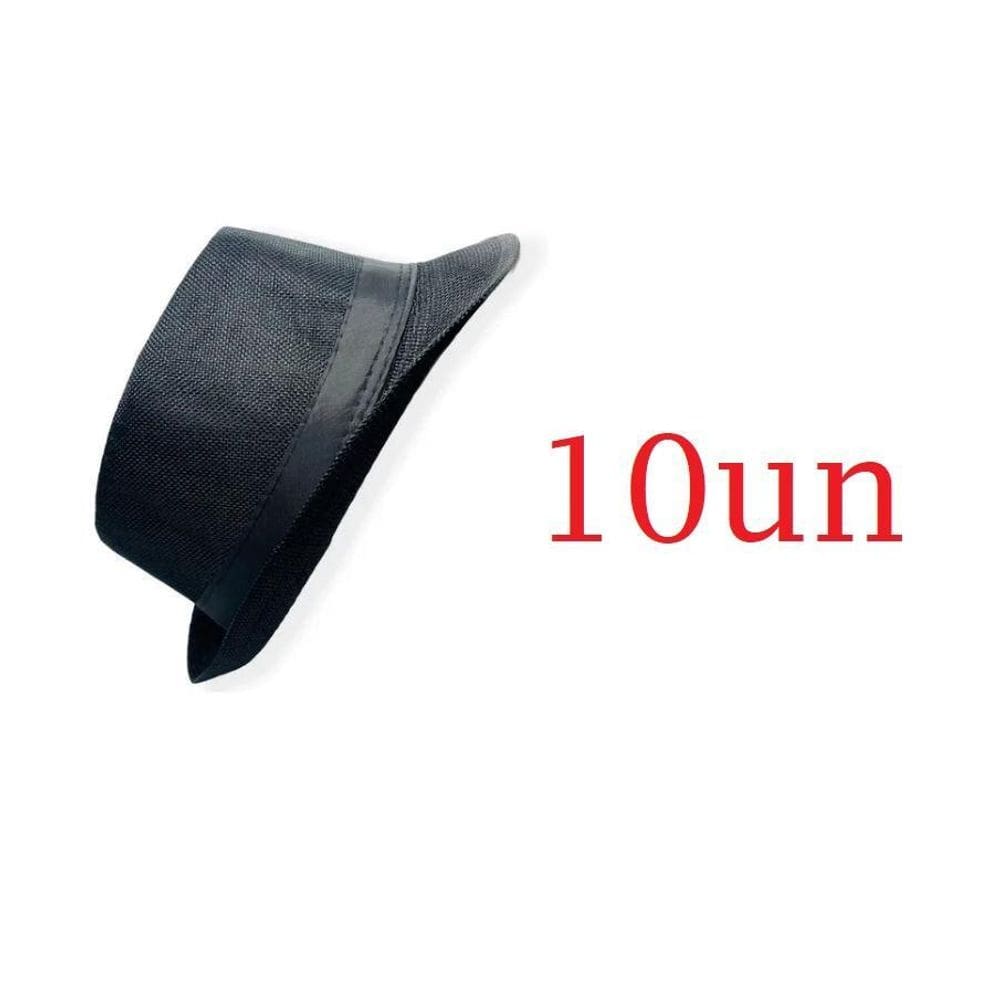 Chapéu Malandro Preto Panama Palha- 10Un