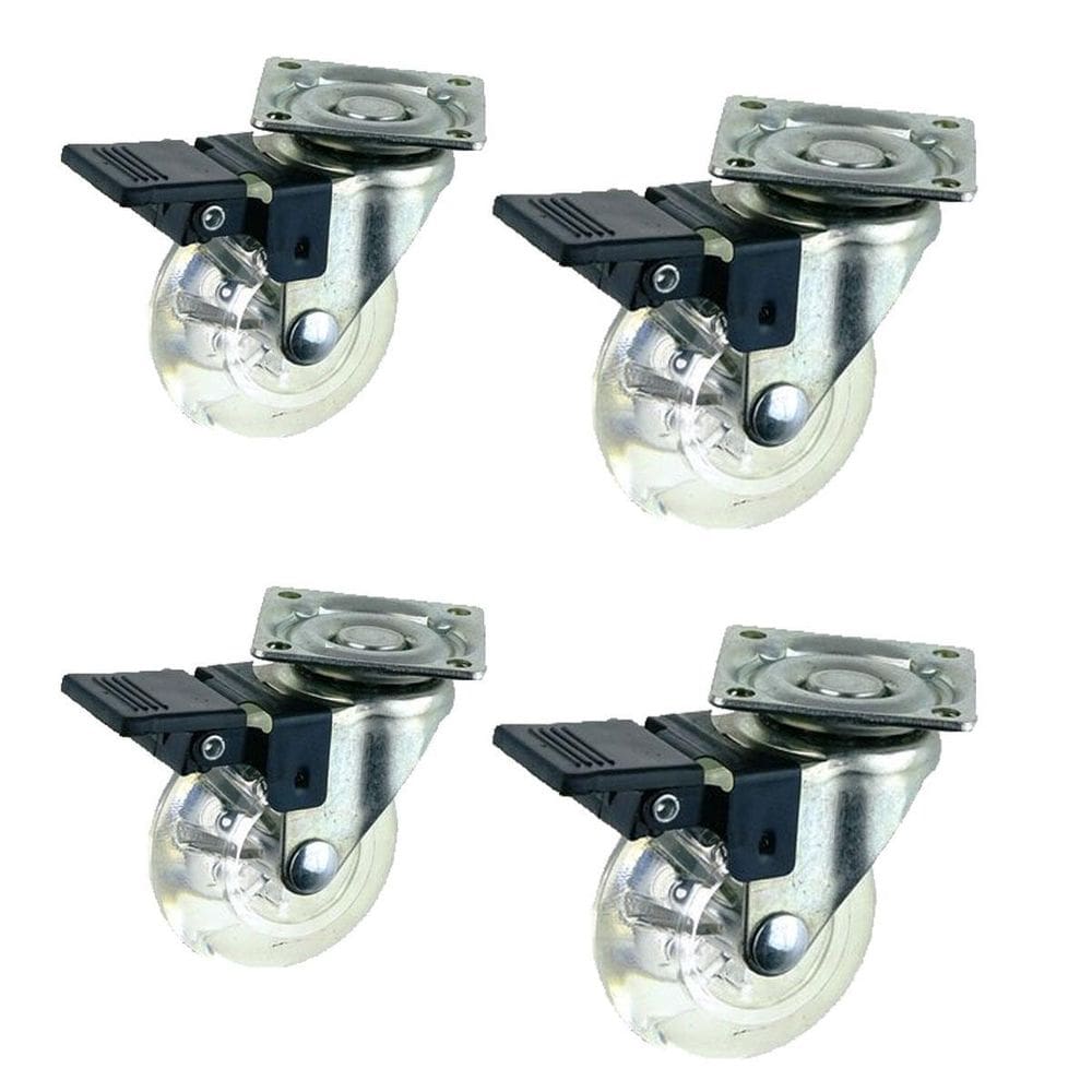 Kit 4 Un. Rodízio Giratório Silicone 50Mm Com Trava Starfer