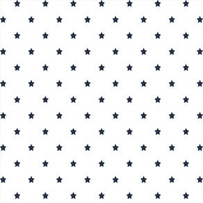Kit 6 Rolos Papel De Parede Adesivo Poá Estrela Azul 3,0M