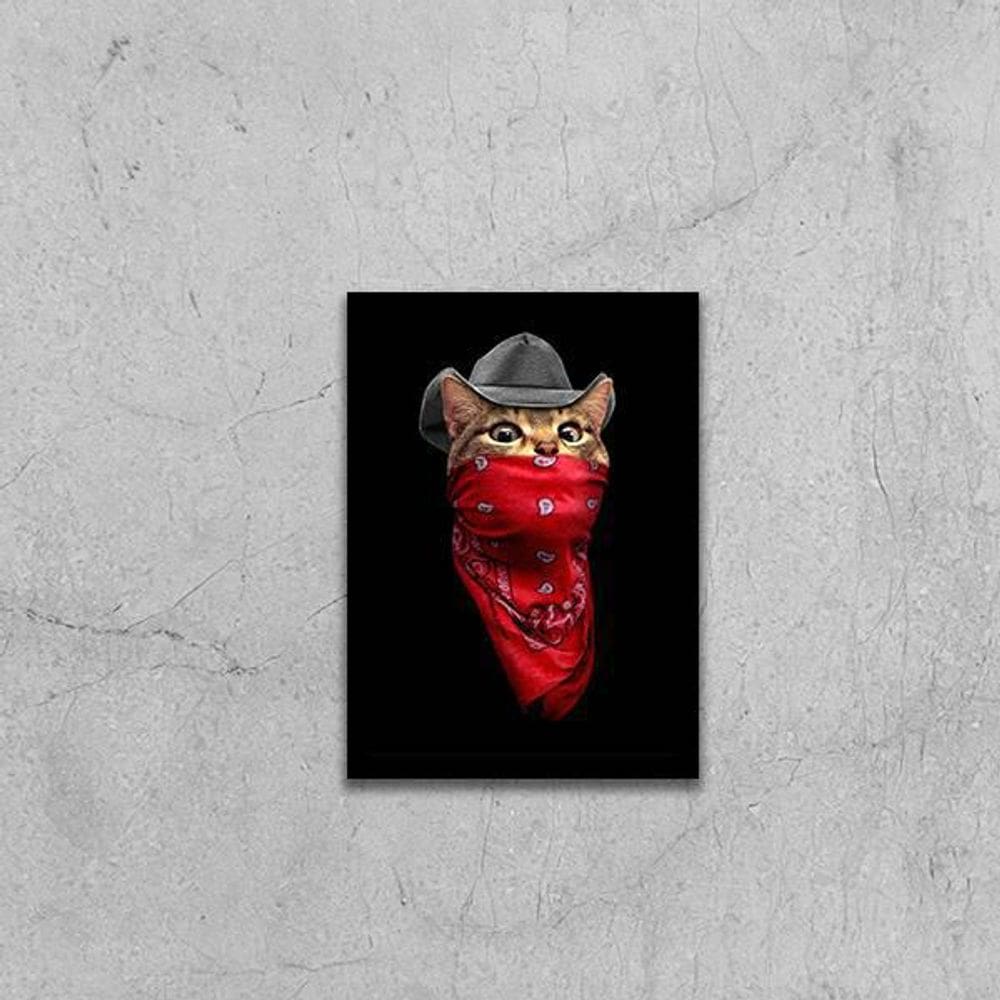 Quadro Gato De Bandana 24X18Cm
