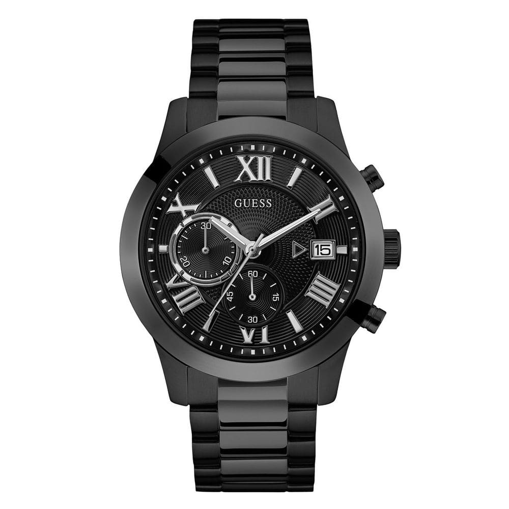 Relógio GUESS em aço inoxidável preto banhado a iônico U0668G5