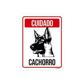 Placa Cuidado Cachotto Pastor Alemão 18X23
