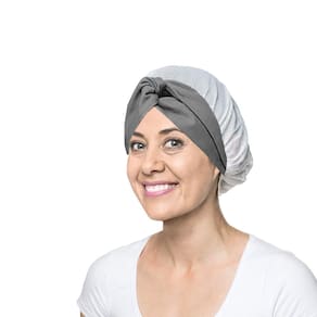 Faixa Cabelo Turbante Cinza Touca Redinha Branca Cozinha