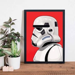 Quadro Desenho Stormtrooper Perfil 24X18Cm - Com Vidro