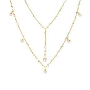 Colar Armazem Rr Bijoux Longo Duas Peças Cristais