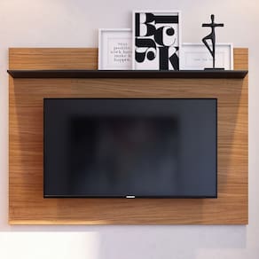 Painel para TV Até 55 Polegadas San Noce Milano/Preto Fosco - Pnr Móveis