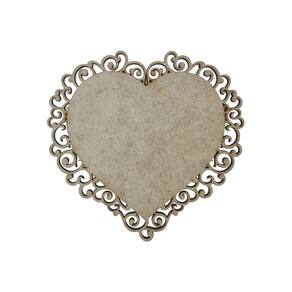 Placa Mdf Cru Artesanato Design Coração Aramado Liso 40Cm