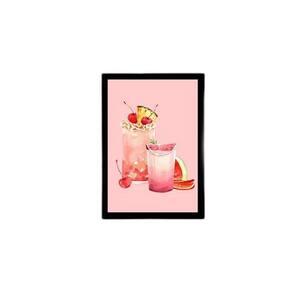 Quadro Ilustração Sucos Naturais Rosa 24X18Cm 002