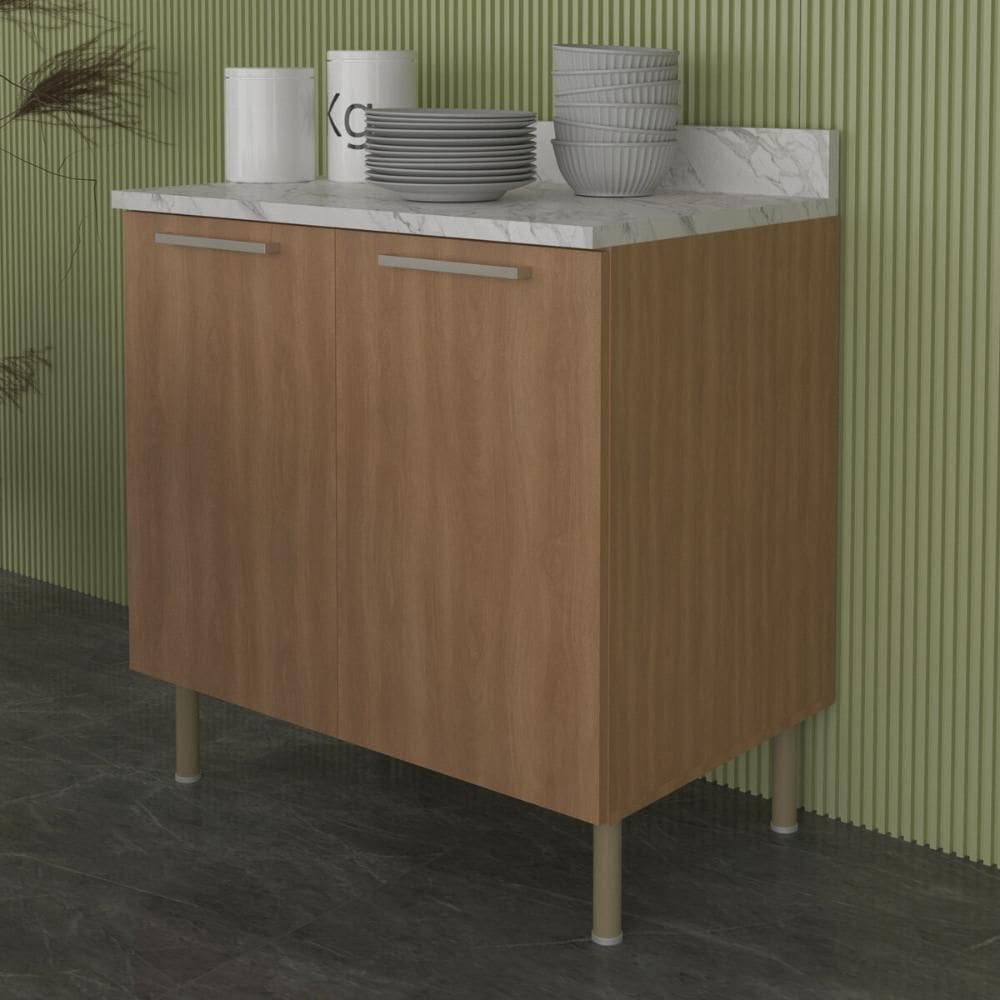 Balcão de Cozinha com Tampo e 2 Portas 80cm Multimóveis CR20460
