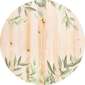 Painel Redondo Tecido Sublimado 3D Madeira Frd-5910