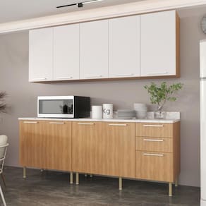 Cozinha Compacta 4 Peças com Armário e Balcão com Tampo Multimóveis CR20448