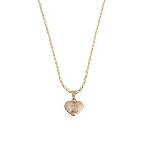 Colar Cartier 45Cm Coração Branco Letra Z Banhado Ouro 18K