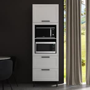 Paneleiro Torre Quente MDF para Forno/Micro-ondas 1 Porta 2 Gavetas 80cm Multimóveis CR20445