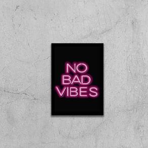 Quadro No Bad Vibes 45X34Cm - Com Vidro Moldura Preta