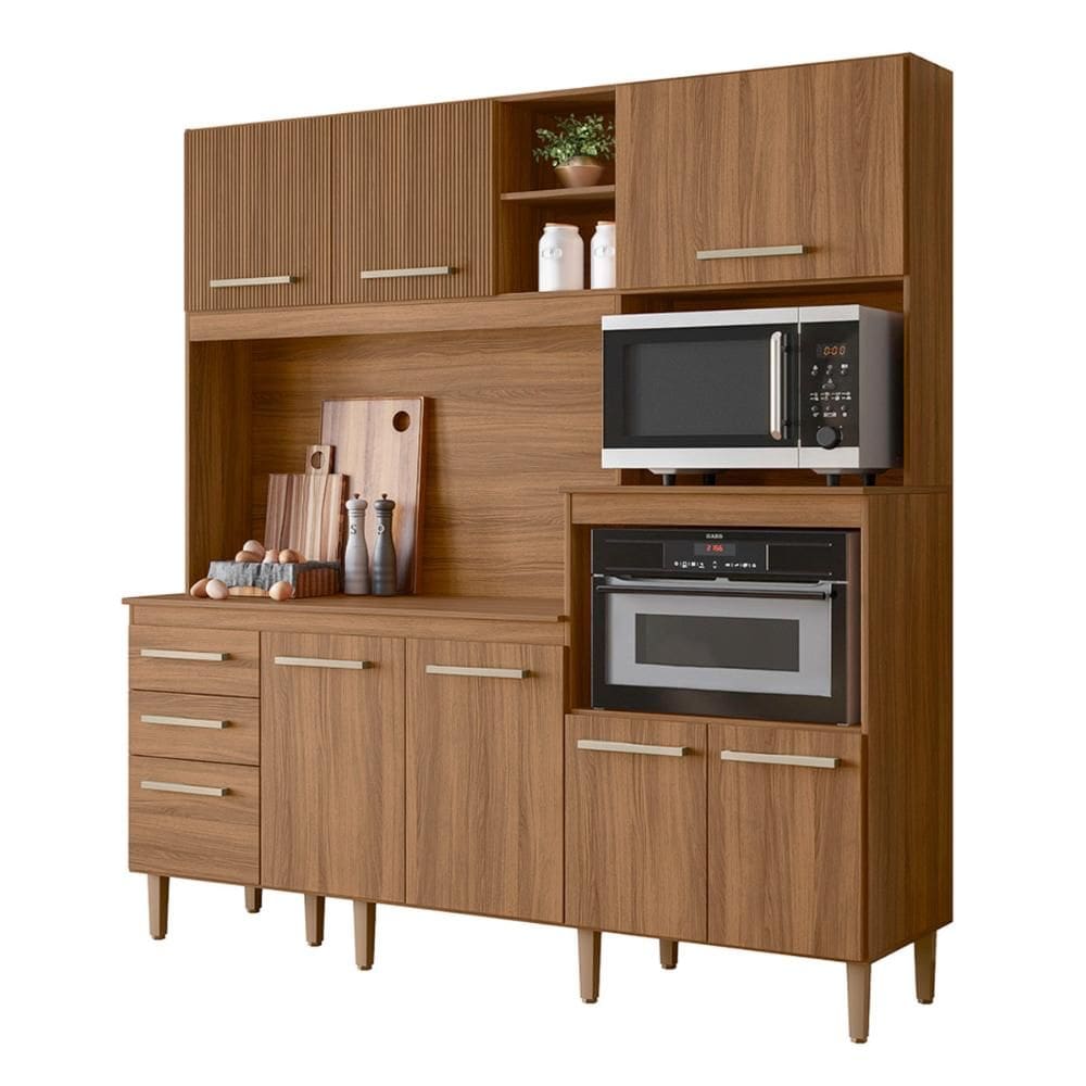 Armario de Cozinha Piatã com 7 Portas e 3 Gavetas 190 cm