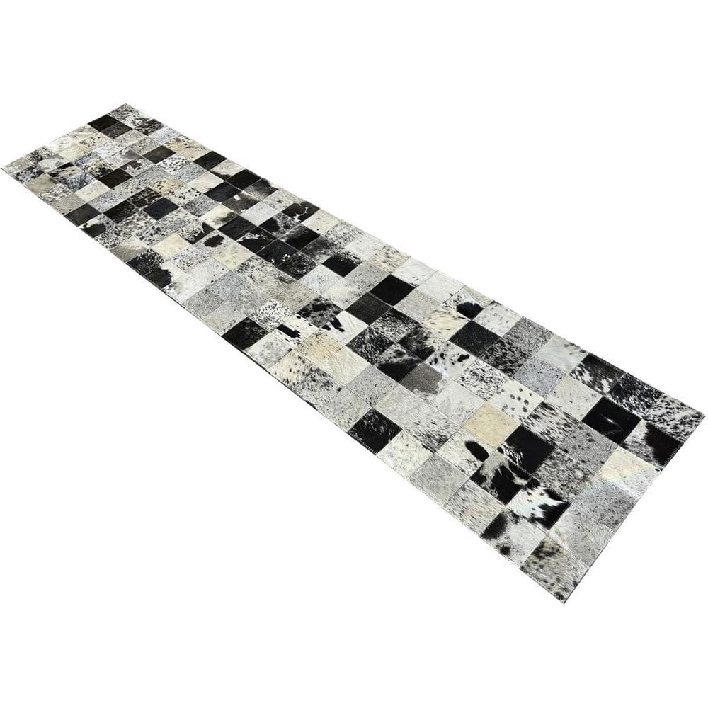 Tapete De Couro Preto Branco Salino 0,60X2,50 S/B Pç 10