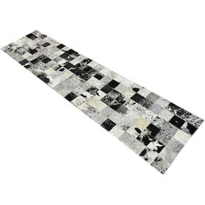 Tapete De Couro Preto Branco Salino 0,60X2,50 S/B Pç 10
