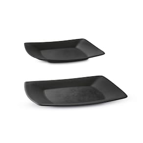 Prato Raso Lanche Preto Plastico Solido BPA Free 2un
