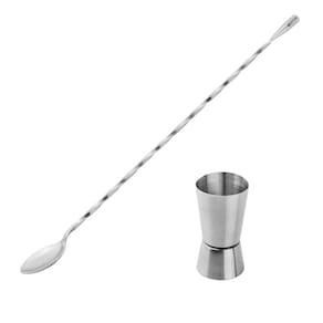 Dosador Duplo Drinks e Colher Bailarina Inox Utensilios Bar
