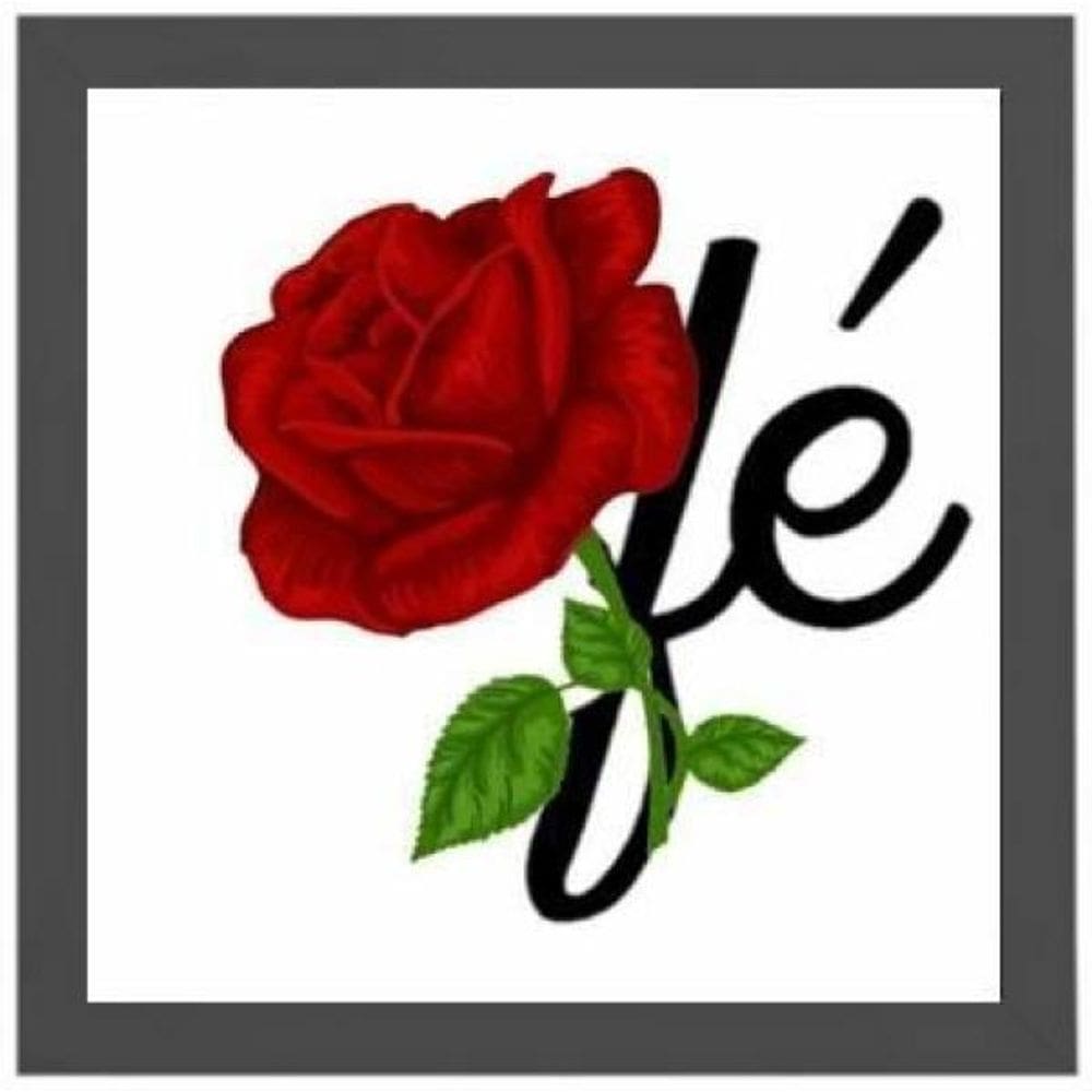 Quadro Quadrado Fé Floral 20X20Cm