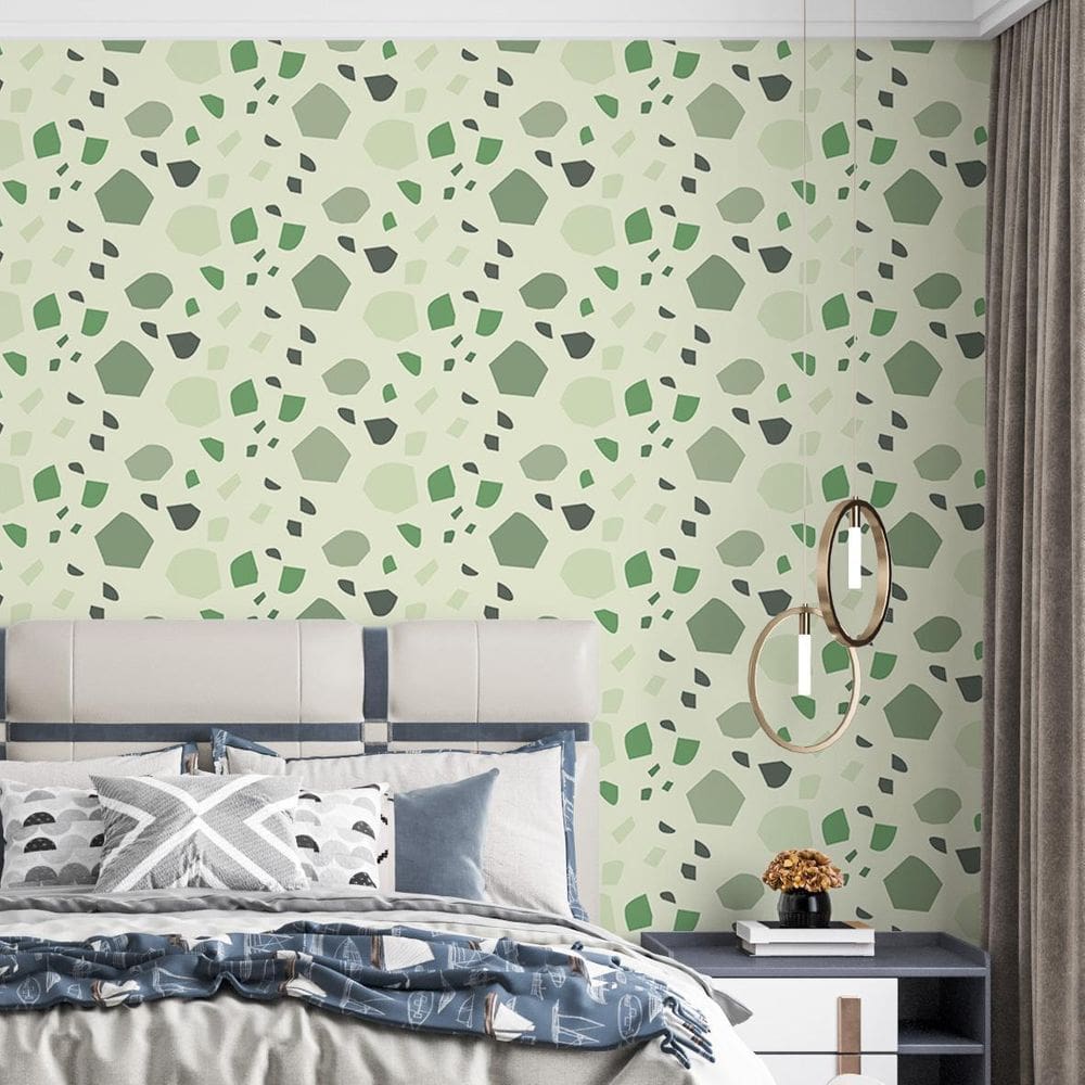 Kit 8 Rolos Papel De Parede Adesivo Granilite Verde 3,0M