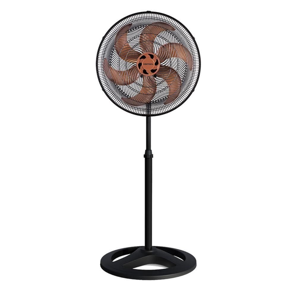 Ventilador Ventisol 50Cm c/6 Pás 3 vel./Alt Ajustável Preto