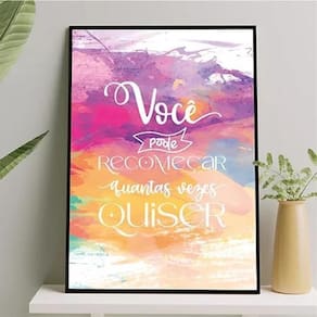Você Pode Recomeçar Quantas Vezes Quiser 45X34Cm Preta
