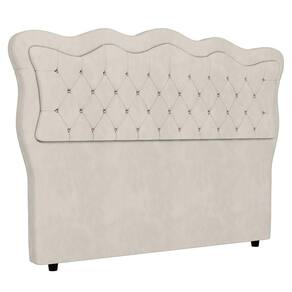 Cabeceira Casal Queen Cama 160cm Oregon I02 Veludo Bege - Mpozenato