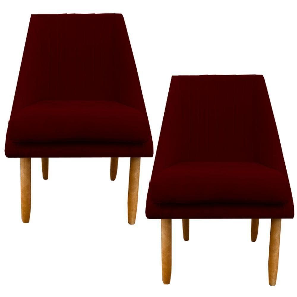 Kit 02 Cadeiras Para Sala De Jantar Ana Pés Palito Suede Marsala D`classe Decor