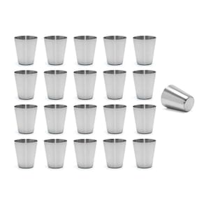 Copo Mini Aço Inox 30ml Cafe Molho Sobremesa Aperitivo 50un