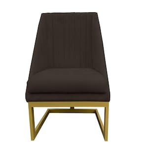 Cadeira Para Sala De Jantar Ana Base De Ferro Suede Marrom D`classe Decor