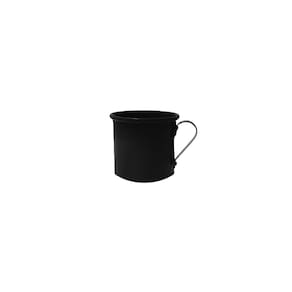 Caneca de Aluminio Preta Mini Xicara Cafe Retro 100ml