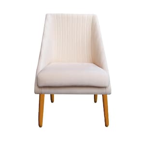 Cadeira Para Sala De Jantar Ana Pés Palito Veludo Bege D`classe Decor