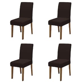 Conjunto Com 4 Cadeiras Estofada Sala De Jantar Trieste Siena Cedro / Marrom Dobuê Cedro