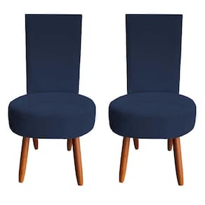 Kit 02 Cadeiras De Jantar Lisboa Sued Azul Marinho D`classe Decor